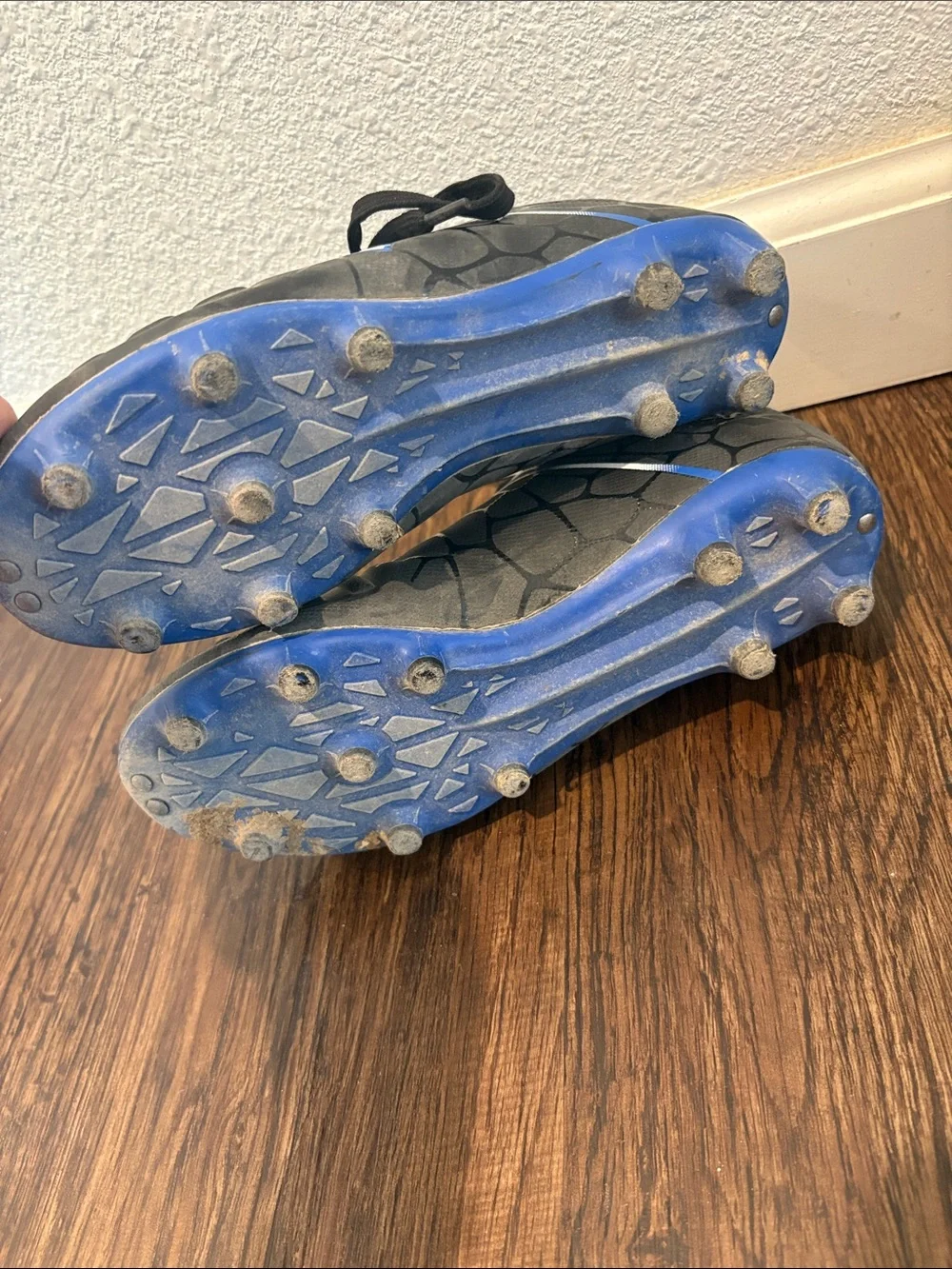 Black & Blue Soccer Cleats with White Logo